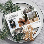 Rustiek Vrolijk Kerstfeest Winter Pinecone Botanic Feestdagenkaart<br><div class="desc">Introductie van onze rustieke vrolijke kerstwinter Pinecone Calligraphy Botanische foto vakantie Kaart! Deze prachtige kaart bevat drie van je favoriete foto's, perfect gerangschikt met een trendy, losse opstelling van botanische elementen zoals dennenappels en bessen. De handgeschreven kalligrafie voegt een vleugje charme en elegantie toe, waardoor dit de perfecte kaart is...</div>