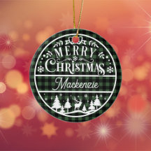 Rustiek Vrolijk Kerstgroen & Zwart Geplaagd Custom