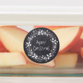 Rustiek Vrolijk Kerstmis Bloemen Krans krijtbord Labels (Aangebracht)