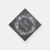 Rustiek Vrolijk Kerstmis Bloemen Krans krijtbord Servet (Hoek)