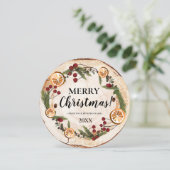 Rustiek Vrolijk Kerstmis gebladerte Business logo Kaart (Staand voorkant)