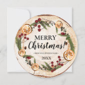 Rustiek Vrolijk Kerstmis gebladerte Business logo Kaart (Voorkant)