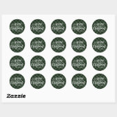 Rustiek Vrolijk Kerstmis Script Groen Plaid Ronde Sticker (Vel)