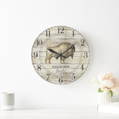 Rustiek Wandelen Bizon Buffel Hout Familienaam Grote Klok (Huis)