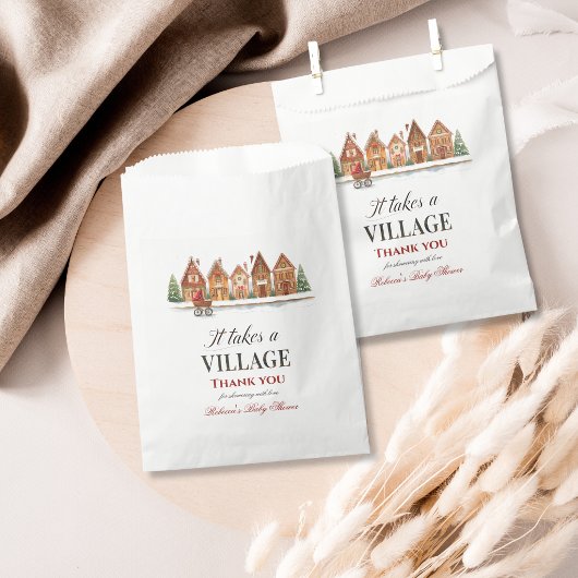 Rustiek wandelwagendorp herbergt Winter Baby showe Bedankzakje