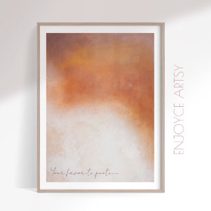 Rustiek warm abstract schilderij herfst muurkunst poster