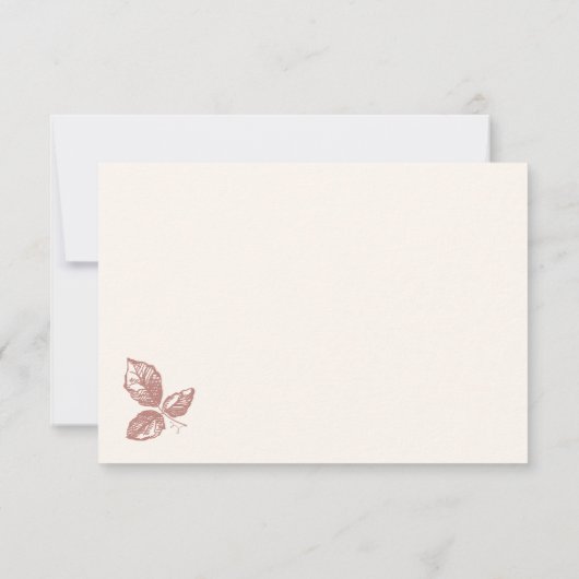 Rustiek Warm Roos Whimsical Bloemenbruiloft Bedankkaart (Achterkant)