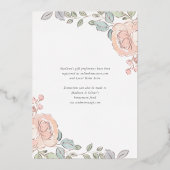 Rustiek  Waterverf Bloemen Vrijgezellenfeest Folie Uitnodiging (Achterkant)