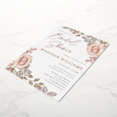 Rustiek  Waterverf Bloemen Vrijgezellenfeest Folie Uitnodiging (Gedraaid)