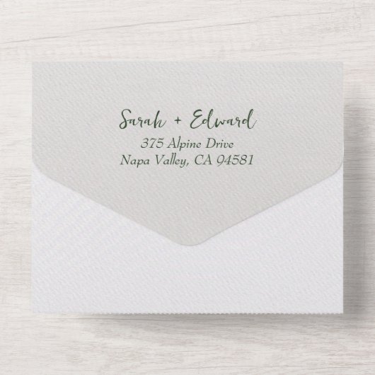 Rustiek Waterverf bos in één keer All In One Uitnodiging (Achterkant)