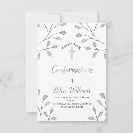 Rustiek waterverf groen| Confirmation!REMOVE! Kaart (Voorkant)