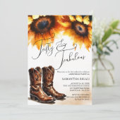 Rustiek Waterverf land 50e verjaardag Kaart (Staand voorkant)