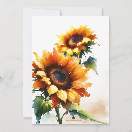 Rustiek Waterverf land 50e verjaardag Kaart (Achterkant)