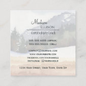 Rustiek Waterverf Mountain Pine Forest Vierkante Visitekaartje (Achterkant)