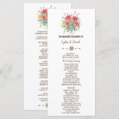 Rustiek Waterverf Weide Bloemen Programma Programmakaart (Voorkant / Achterkant)