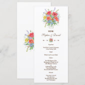 Rustiek Waterverf Weide Wilde Bloemen Menu (Voorkant / Achterkant)