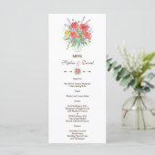 Rustiek Waterverf Weide Wilde Bloemen Menu (Staand voorkant)