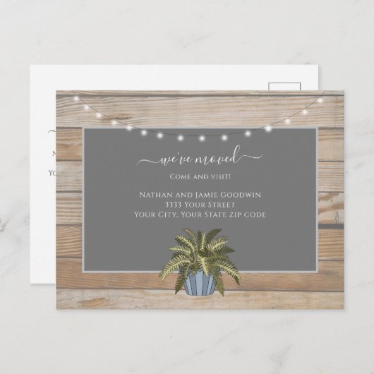 Rustiek We hebben de aankondiging van het nieuwe H Briefkaart (Voorkant / Achterkant)