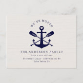 Rustiek We hebben verhuisd Nieuw Adres Nautisch St Briefkaart (Voorkant)