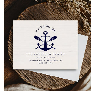 Rustiek We hebben verhuisd Nieuw Adres Nautisch St Briefkaart