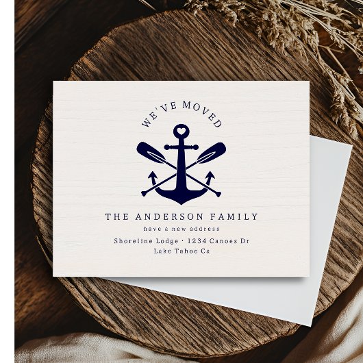 Rustiek We hebben verhuisd Nieuw Adres Nautisch St Briefkaart
