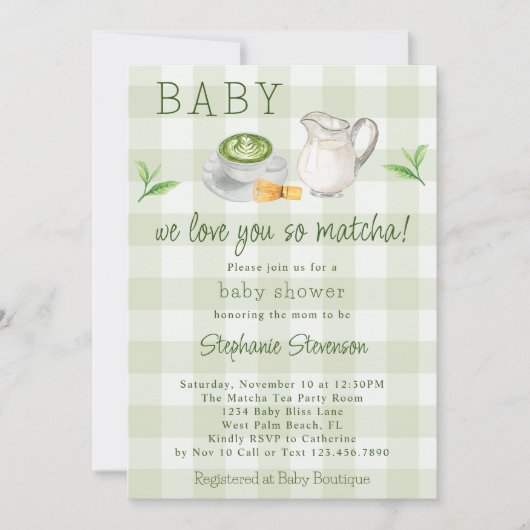 Rustiek We houden van je, dus Matcha Green Tea Bab Kaart