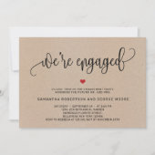 Rustiek we zijn verloofd kraftpapier verloving kaart (Voorkant)