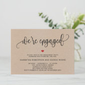 Rustiek we zijn verloofd kraftpapier verloving kaart (Staand voorkant)