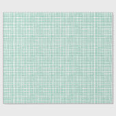 Rustiek Weefpatroon Modern Aqua Blauw Cadeaupapier (Vlak)