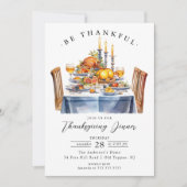 Rustiek Wees dankbaar Thanksgiving diner Kaart (Voorkant)