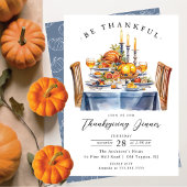 Rustiek Wees dankbaar Thanksgiving diner Kaart