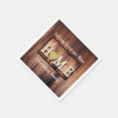 Rustiek welkom bij onze nieuwe naam servet (Hoek)