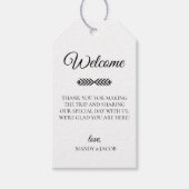 Rustiek welkom bruiloft cadeaulabel (Voorkant)