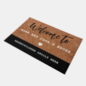 Rustiek welkom in het huiskoor van Nana en Papa Deurmat (Schuin)