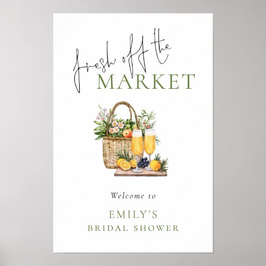 Rustiek Welkom Vers van de Markt Vrijgezellenfeest Poster (Voorkant)