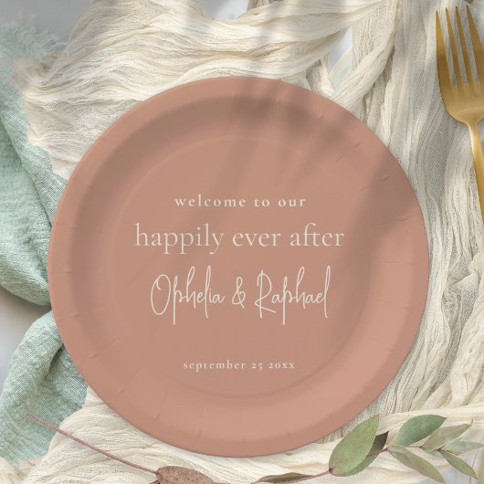 Rustiek welkomstbericht script Terracotta bruiloft Papieren Bordje