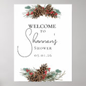 Rustiek welkomstbord - Kerst Vrijgezellenfeest Poster (Voorkant)