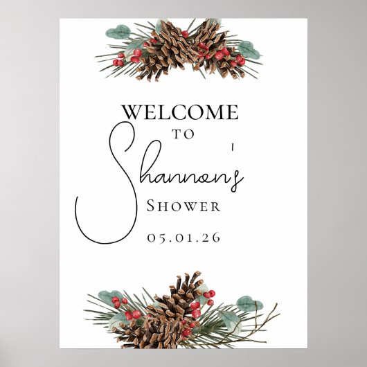 Rustiek welkomstbord - Kerst Vrijgezellenfeest Poster (Voorkant)