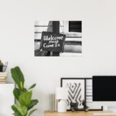 Rustiek welkomstbord kom alsjeblieft in Poster (Thuiskantoor)