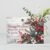 Rustiek Wenskaart met bloemen Feestdagenkaart (Staand voorkant)