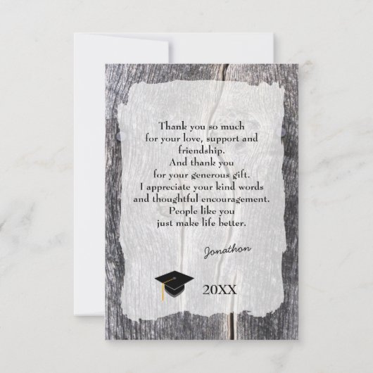 Rustiek Western Afstuderen Dank u kaart (Achterkant)