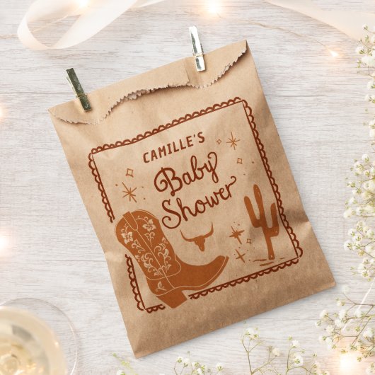 Rustiek Western Baby shower Bedankzakje (Geknipt)