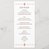 Rustiek Western Bruiloft Menu (Voorkant)