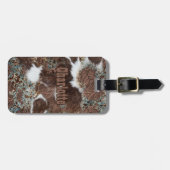 Rustiek Western bruin lederen Koeienhuid Naam afdr Bagagelabel (Voorkant horizontaal)