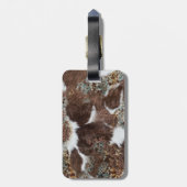 Rustiek Western bruin lederen Koeienhuid Naam afdr Bagagelabel (Achterkant verticaal)