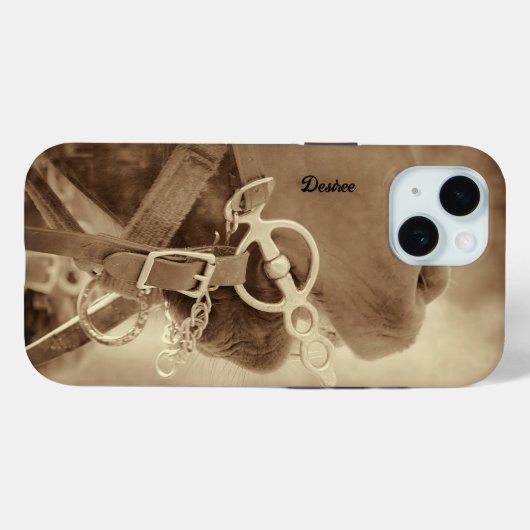 Rustiek Western Bruin Paard Case-Mate iPhone Case (Achterkant (horizontaal))