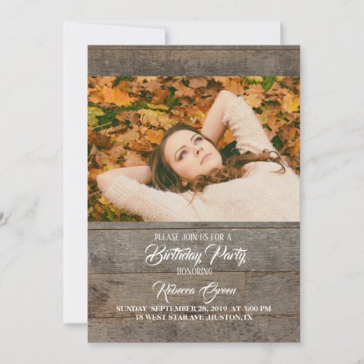 Rustiek western Country Barn Wood verjaardagsfeest Kaart (Voorkant)