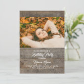 Rustiek western Country Barn Wood verjaardagsfeest Kaart (Staand voorkant)