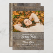 Rustiek western Country Barn Wood verjaardagsfeest Kaart (Voorkant / Achterkant)