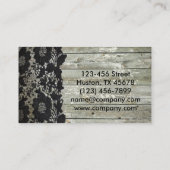 Rustiek Western Country Black Lace Barn Wood Visitekaartje (Achterkant)